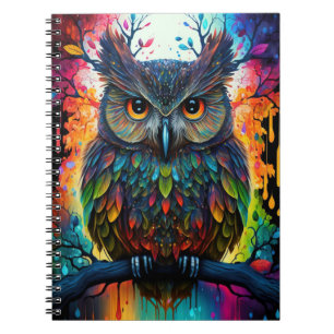 Caderno Espiral Psychedelic Fantasy Hippy Owl
