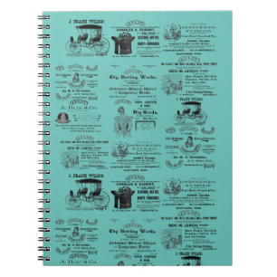 Caderno Espiral Publicidade de Wilkes-Barre Pennsylvania 1890