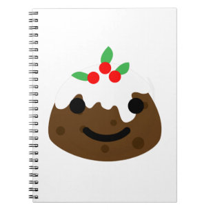 Caderno Espiral pudim de natal emoji