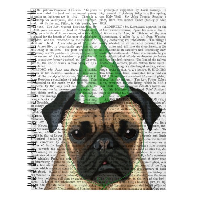 Caderno Espiral Pug 2 da festa (Frente)