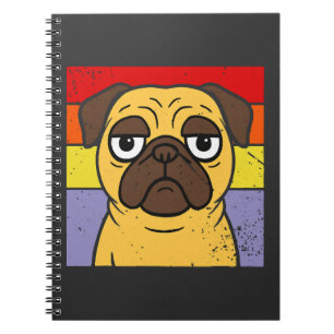 Caderno Espiral Pug Antigo Humor Sarcástico Amante de Cachorro Bob