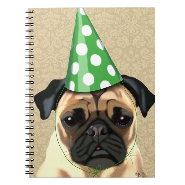 Caderno Espiral Pug do Partido (Frente)