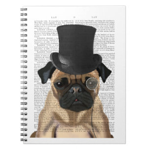 Caderno Espiral Pug, Formal Hound e Chapéu