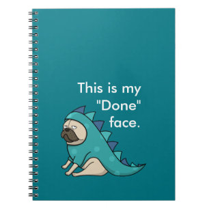 Caderno Espiral Pugasaurus é "Feito" Cartoon Engraçado