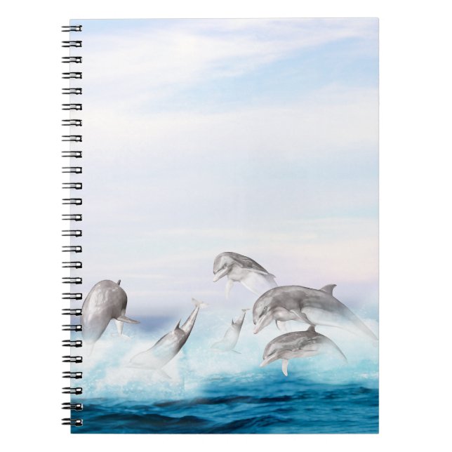 Caderno Espiral Pulando golfinhos (Frente)