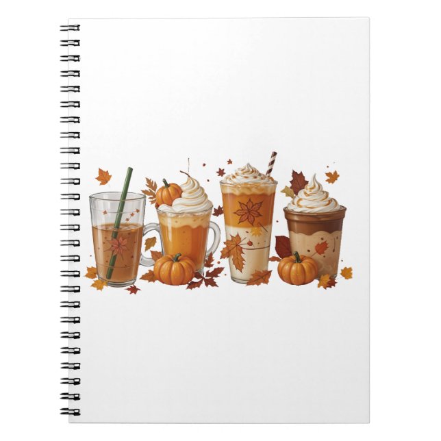 Caderno Espiral Pumpkin de Café de Queda (Frente)