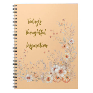 Caderno Espiral Pumpkin de queda e notebook floral