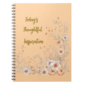Caderno Espiral Pumpkin de queda e notebook floral