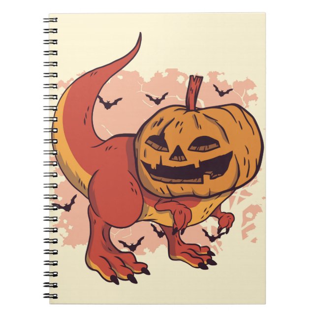 Caderno Espiral Pumpkin Dinossaur T-Rex (Frente)