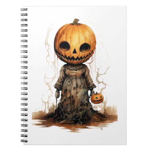 Caderno Espiral Pumpkin Doll Halloween Sticker (Frente)
