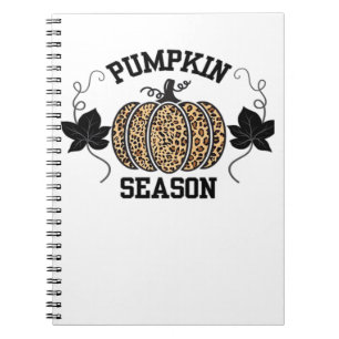 Caderno Espiral Pumpkin Season Cheetah Impressão Pumpkin Fall Desi