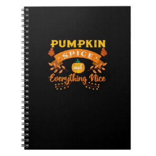 Caderno Espiral Pumpkin Spice E Tudo O Bonito Café Queda Trava