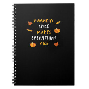 Caderno Espiral Pumpkin Spice E Tudo O Que É Bastante Slogan Essen