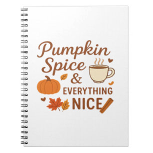 Caderno Espiral Pumpkin Spice E Tudo O Que É Bonito Queda Design