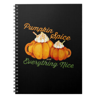 Caderno Espiral Pumpkin Spice E Tudo O Que É Bonito Queda Design