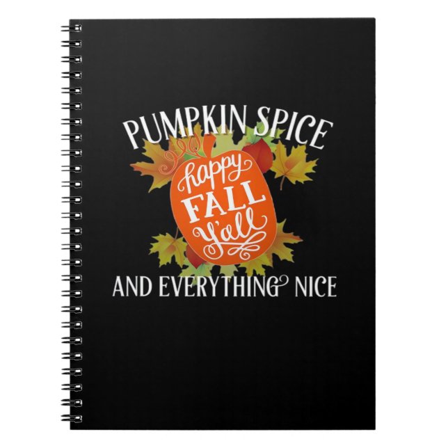 Caderno Espiral Pumpkin Spice E Tudo O Que É Legal Cai Clássico (Frente)