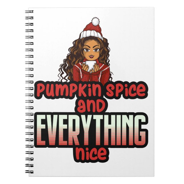 Caderno Espiral Pumpkin Spice e Tudo Que Uma Menina Negra Legal S (Frente)