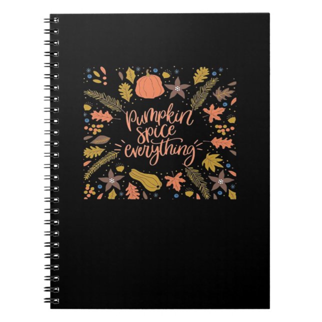 Caderno Espiral Pumpkin Spice Tudo Engraçado Design (Frente)