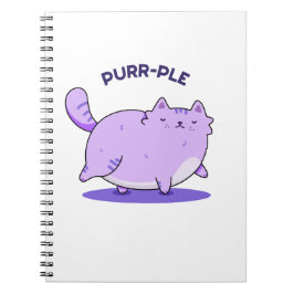 Caderno Espiral Punhado Gordinho Divertido Gato Roxo 