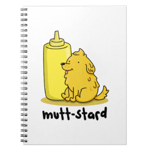 Caderno Espiral Punheta de Mostarda de Cachorro Engraçado Mutt-sta