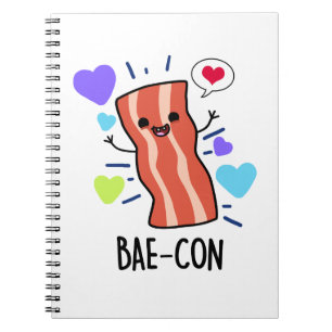 Caderno Espiral Punho engraçado de bacon Bae-con