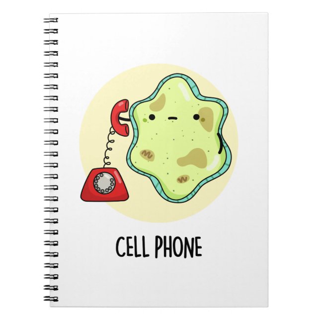 Caderno Espiral Punição de Ciência de Biologia Divertida de Telefo (Frente)