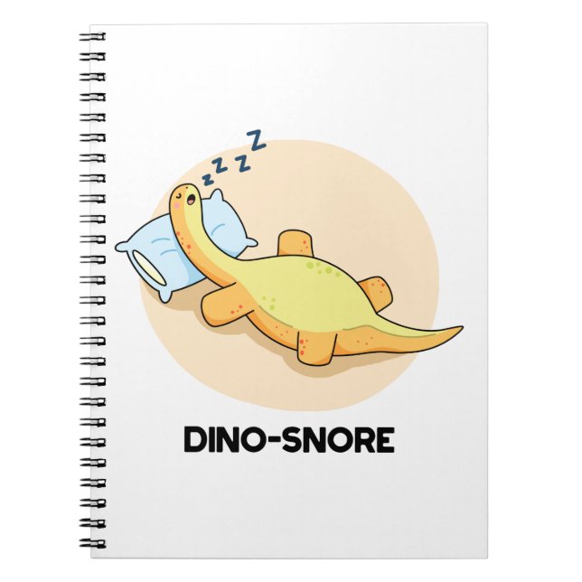 Caderno Espiral Punição de Dinossauro Engraçado Dormindo  (Frente)
