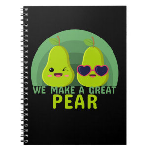 Caderno Espiral Punição de Fruta Kawaii Engraçada