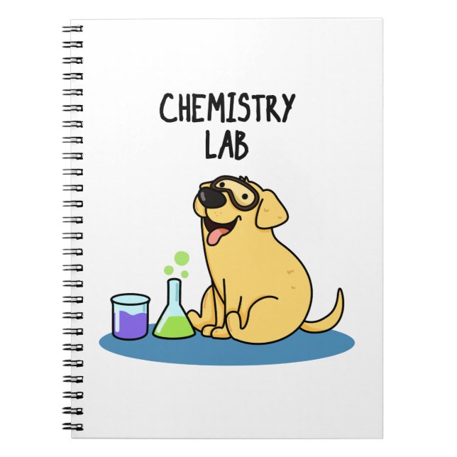 Caderno Espiral Punição de Labrador engraçado do Laboratório de Qu (Frente)
