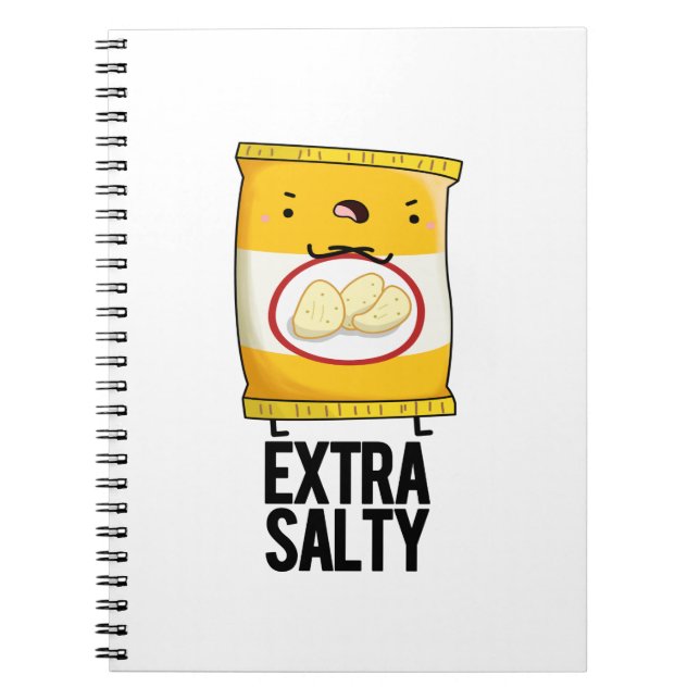 Caderno Espiral Punição de lanche salgado engraçado extra salgado  (Frente)
