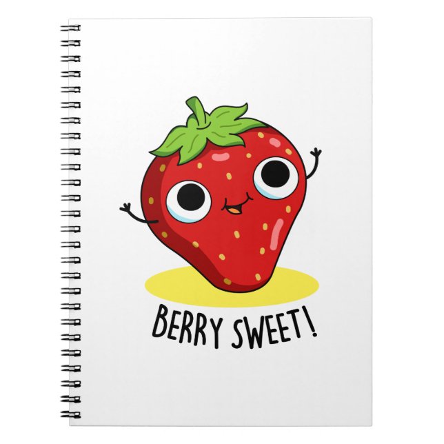 Caderno Espiral Punição de Morango Divertida e Doce de Fruta (Frente)