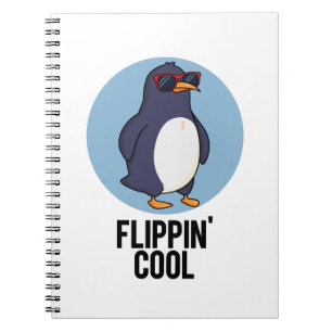 Caderno Espiral Punição de Pinguim Engraçado e Legal