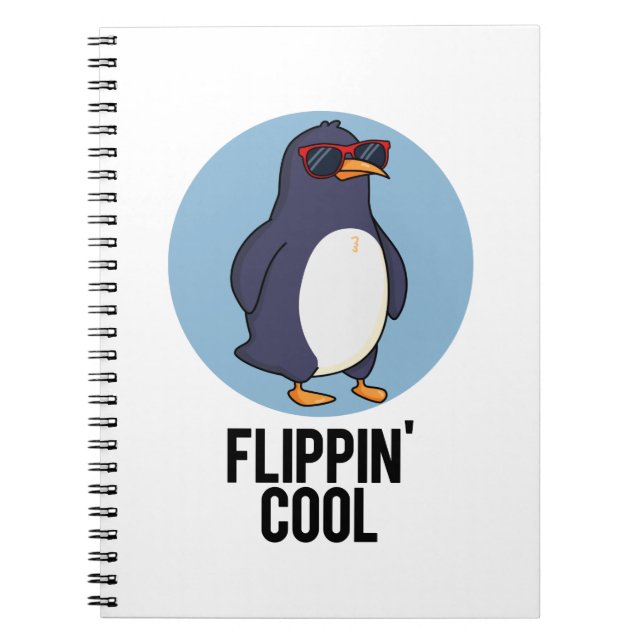 Caderno Espiral Punição de pinguim engraçado legal flipante  (Frente)