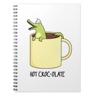 Caderno Espiral Punição Divertida de Crocodilo de Chocolate Quente