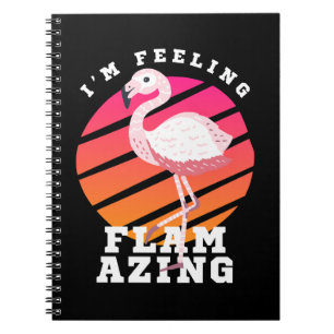 Caderno Espiral Punição Engraçada de Flamingo Sentindo-se Flamante