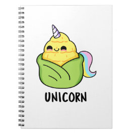 Caderno Espiral Punição engraçada de milho bebê Unicórnio