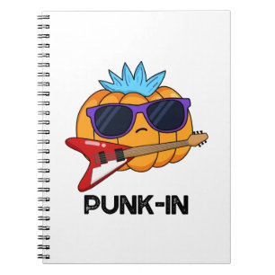 Caderno Espiral Punk-in Piada Punk Rock Abóbora Trocadilho