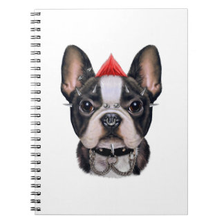 Caderno Espiral Punk Rock Style French Buldogue Para Cachorro