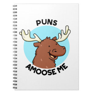 Caderno Espiral Puns Amoose Me Piada de Alce Engraçado