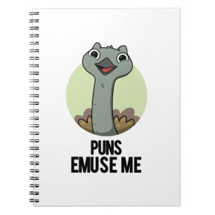 Caderno Espiral Puns Me Divertem Piada Divertida de Emu