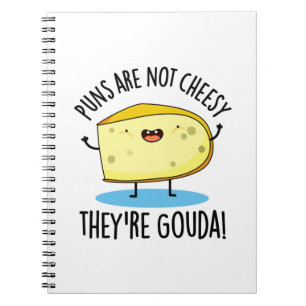 Caderno Espiral Puns Não São Caturros Eles São Um Pun de Queijo Go