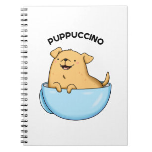 Caderno Espiral Pup-puccino Piada Engraçada de Cappuccino