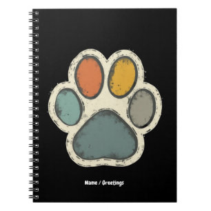 Caderno Espiral Puppy Dog Paw Imprimir Design de Amante de os anim