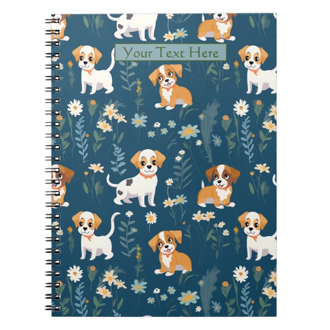 Caderno Espiral Puppy Personalizado Adorável (Frente)