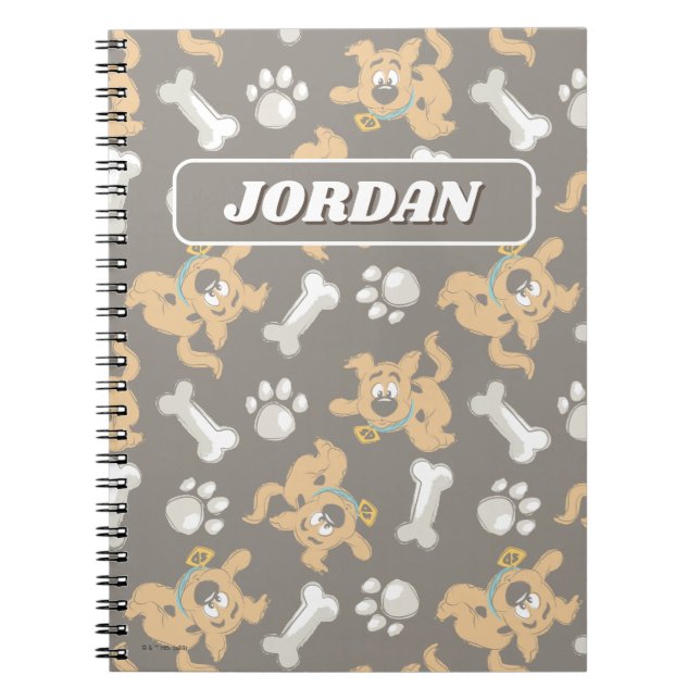 Caderno Espiral Puppy Scooby-Doo Bone & Paw Print Patterno (Frente)
