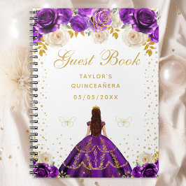 Caderno Espiral Purple Floral Princess Quinceañera
