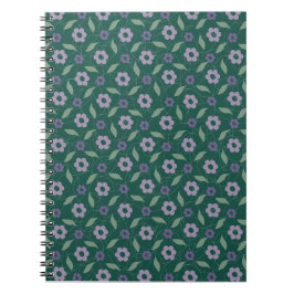 Caderno Espiral purple & green floral notebook