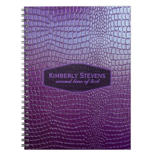 Caderno Espiral Purple Tone Snake Skin Faux Leather Look