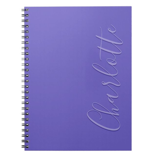 Caderno Espiral Púrpura Chic Moderna Personalizada (Frente)
