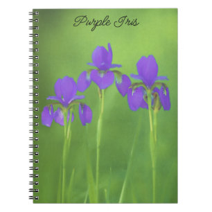 Caderno Espiral Púrpura Iris - Arte Flor Original